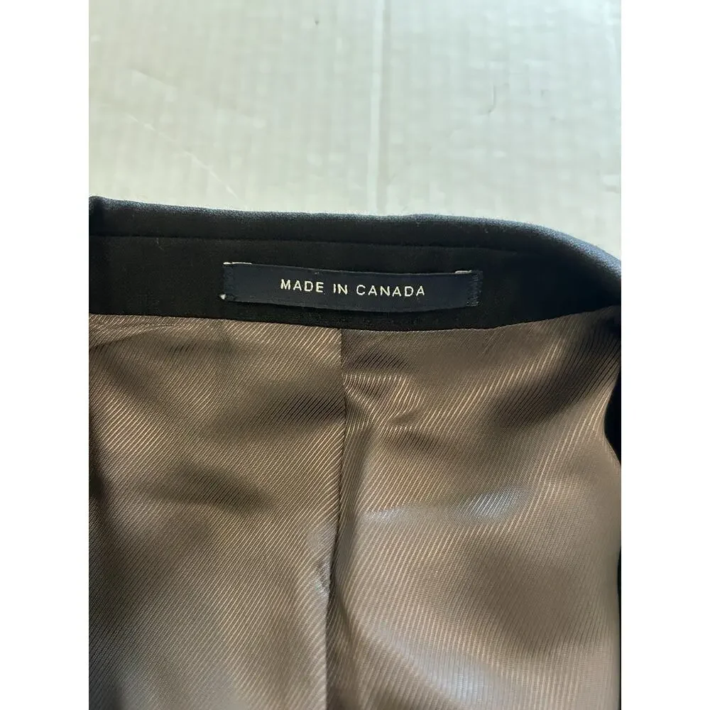 Cremieux Loro Piana Super 130s Wool Blazer Mens Sz 43R Black Solid Sports Coat